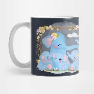 elephant family cartoon Mug